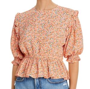 DONATED - FAITHFULL THE BRAND Peplum Top - Mathiola Floral